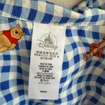 Disney  Winnie the Pooh Bear Blue White Gingham Plaid Button Down Blouse Women 2X Photo 3