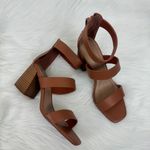 Qupid Women's Dorcas Faux Leather Multi Strap Block Heel Sandals Camel Size 6.5 Photo 2