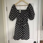River Island  Black And White Polka Dot Belted‎ Dress Size 6 Photo 1