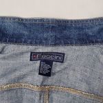 Baccini  Blue Denim Vest with Colorful Floral Embroidery Size L Photo 9