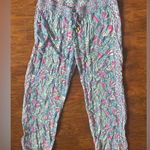 Lilly Pulitzer x Target Rayon Palazzo Wide Leg Pants Blue Pink My Fans Pull On M Size M Photo 0