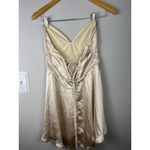Hello Molly Champagne Satin Mini Dress | Back Tie Cowl Slip Dress | Size M Photo 2