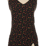 Reformation  Marlowe mini slip dress black and red floral size small Photo 0