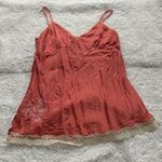 Old Navy  Vintage 100% Silk Slip On Lace Lingerie Women’s Peach Embroidered Flora Photo 0