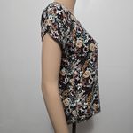 VERO MODA Black Floral Easy Short Sleeve Blouse – Size XS Photo 3