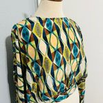 ZARA  Multicolored Round Neck Bohemian Printed Open Back Tied Top Sz M Photo 7