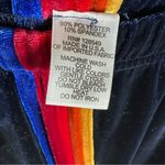 Aviator Nation Classic Velvet Sweatpants Side Rainbow Stripes Drawstring Navy S Photo 7