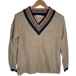 Madewell Tipped Forrest V-Neck Oversized Tennis Sweater Heather Birch size XS Photo 1