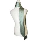 Free People  Charmer Fringe Skinny Scarf Mint Green Elegant Silky Evening Glam Photo 5