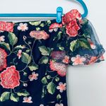 Trina Turk Trina  Navy Blue Floral Embroidery Cocktail Dress Photo 7