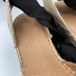 ASOS Black Faux Leather Espadrille Wedge Heels Tie Leg 35 Lace Up Ankle Beachy Photo 4