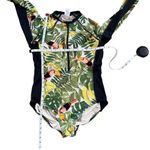 Duluth Women's Long‎ Sleeve Swimsuit Size 14 Tropical Suit Rash Guard Surf Suit Photo 8