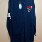 NFL  Houston Texans Large / Extra Large Varsity Navy Blue Cardigan with Pockets Photo 0