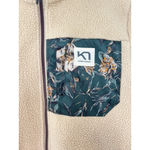 Kari Traa Rothe Fleece Jacket Womens Size XS Printed Oat Full Zip Midlayer Thick Tan Photo 2