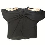 American Dream Black Sheer Cover Up Tunic Crochet Shoulders Lace Detail Size 2X Photo 8