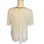 Talbots NEW White Linen Blend Beaded V-Neck Top Shirt Size XL Photo 2