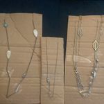 Lot of 3 Necklaces. 1 turquoise color, 1 3 strand leaves, 1 Shorter Faux pearl Photo 5