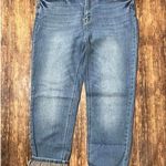 KanCan Sz 15/31 Rolled Plaid Cuff Distressed High Rise Jeans Photo 0