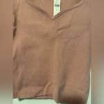 Anthropologie NWT Maeve By  Sweetheart Neckline Ribbed Sweater pink Size M Photo 1