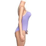 HUNZA G Pamela Seersucker One Piece Swim, Lilac/White, OS Purple Size undefined Photo 8