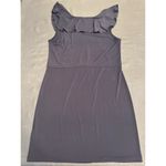 Daisy Fuentes Dress Blue Gray Purple Women's Small Tie Waist Ruffle Spring Summe Photo 4
