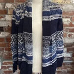 Forever 21 Blue an White Striped Pattern Open Cardigan Size S Photo 0