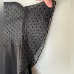 Anne Klein  Black Short Flutter Sleeve Blouse Sheer Polka Dot Yoke Size 2X Photo 2