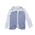 Ella Moss  Anthropologie Button up Blouse Striped Blue White Medium Coastal Fall Photo 1