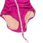 J.Crew  Fuchsia Pink Ruched V Neck Plunge One Piece Swimsuit SZ 4 Beach Vacation Photo 3