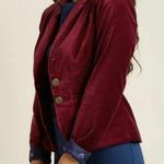 Modcloth Maroon Velvet Executive Blazer Photo 1