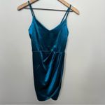 Lulus Forever Your Girl Teal Blue Satin Bodycon Dress Extra Small Mini Dress Photo 2
