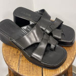 ALDO  Y2K Style Size 39 Or 9 Black Leather Platform Sandal Slides 90s Photo 0