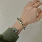 Green Blue Abalone Pearl Bracelet Vintage “Amphitrite” Stretch Beachy Bohemian Photo 0
