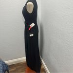 Mac Duggal  Size 4 Black Draped Side Knot Rhinestone Ring Jersey Gown NWT Event Photo 7