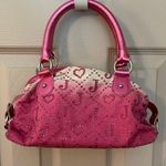 Justice Y2K ombré hot pink shoulder bag bejeweled with rhinestone heard & JS Photo 2
