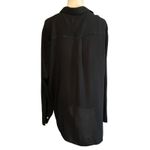 Gap Shirt Boyfriend Fit Long Sleeve XL Viscose True Black Semi Sheer Classic Photo 6