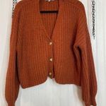Willow and Wind Brown Ribbed Knit V Photo 0