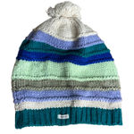 Burton  Striped Knit Beanie Hat Pom Pom Winter Warm Snowboard Ski Womens Photo 0