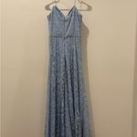 MARINA Light Blue Lace Maxi Dress bridesmaid/prom dress Size 4 Photo 4