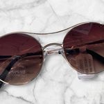 Free People NWT Euphoria Novelty Round Aviator Sunglasses in Gold / Green Tort Photo 3