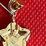 Villager  Liz Claiborne Rhinestone Stars Gold Tone Pierced Earrings Photo 3