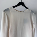 ASOS NWT Cream Sheer Ruffle Hem Blouse Long Sleeve Layered Top Size 6 Photo 1