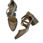 Eileen Fisher Juku Pump Mica Silver Pointed Toe Crisscross Ankle Straps Size 6 Photo 0