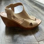 Anthropologie Barbara Barbieri Wedge Sandals Size 7.5 Italian Suede Taupe Shoes Brown Photo 3