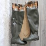 Burberry  Tall Rain Boots Olive Plaid Check Photo 5
