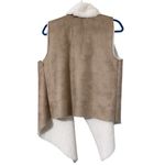 Clover + Scout  women's size large faux fur sleeveless suede brown and tan flaw Photo 2