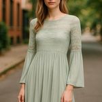 NEW Altar’d State Womens Lace Dress Size S Boho Short Flutter Sleeve Lined Green Photo 0