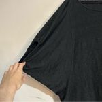 Garnet Hill Organic Linen Puff Sleeve Knit Tunic in Black Size XL Photo 3