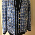 ZARA  Blue Tweed Women's Jacket Photo 1