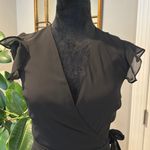 Bar III Black Wrap Ruffle Dress Photo 1